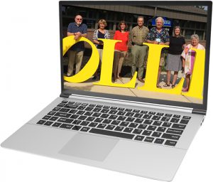 OLLI members displayed on laptop screen