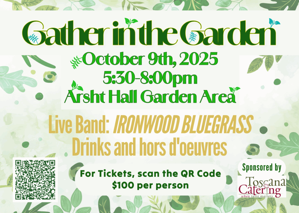 Gather in the Garden postcard graphic