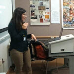 Instructor Pam Ahern speaks at the front of an Osher Lifelong Learning Institute classroom.